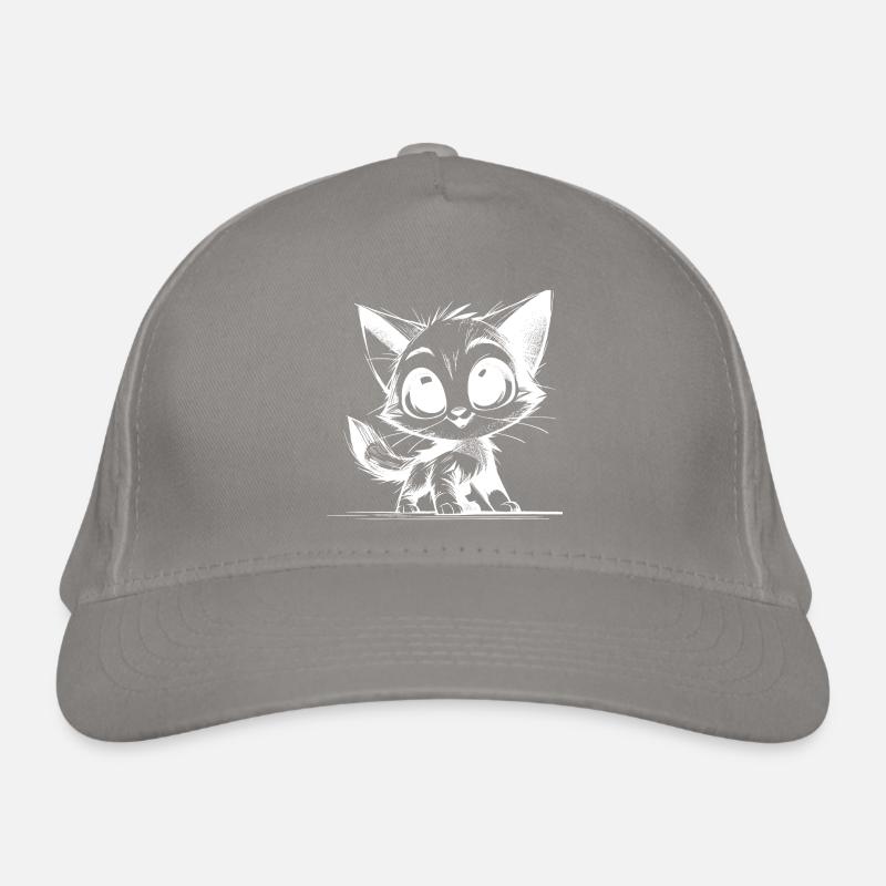 Chat mignon bébé dessin au crayon Casquette classique bio