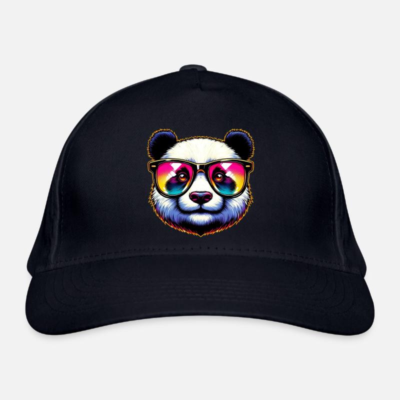 Panda mit Sonnenbrille Bio-Baseballkappe