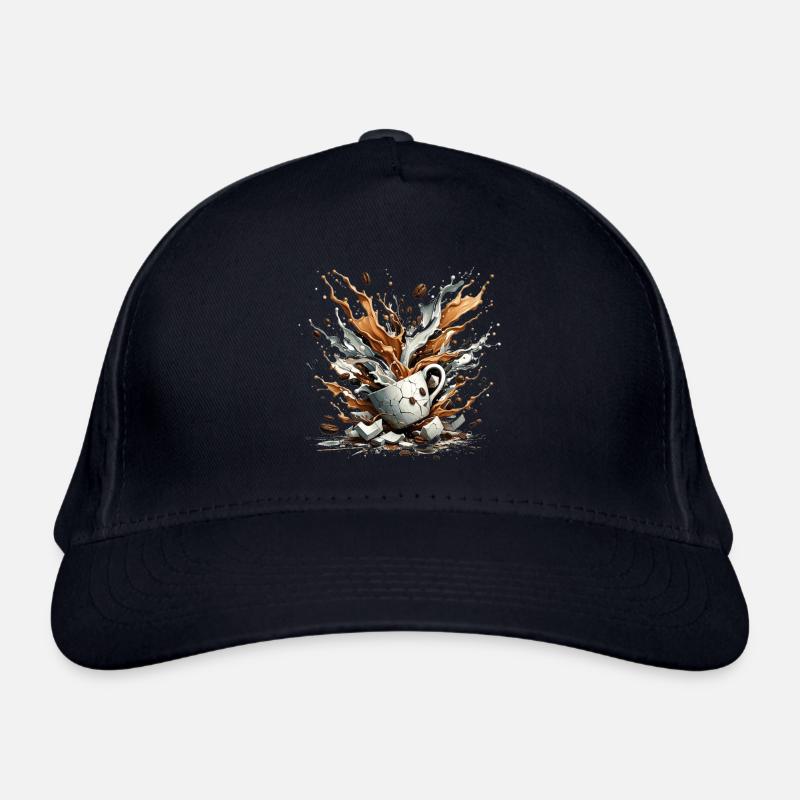 Exploded Coffee - 100% Caffeine - Organic Baseball Cap - navy