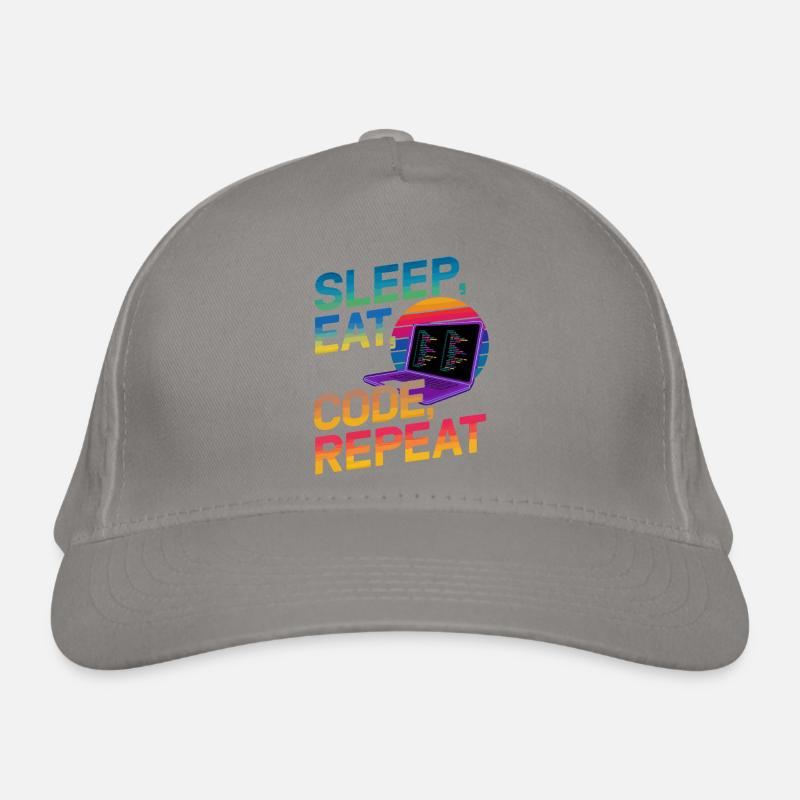 Sleep Eat Code Repeat Geschenk für Coder Bio-Baseballkappe