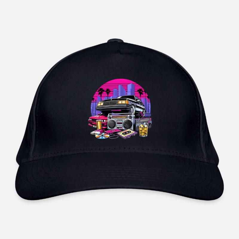 Compact Cassette Ghetto Blaster 90s Retro Gift Organic Baseball Cap