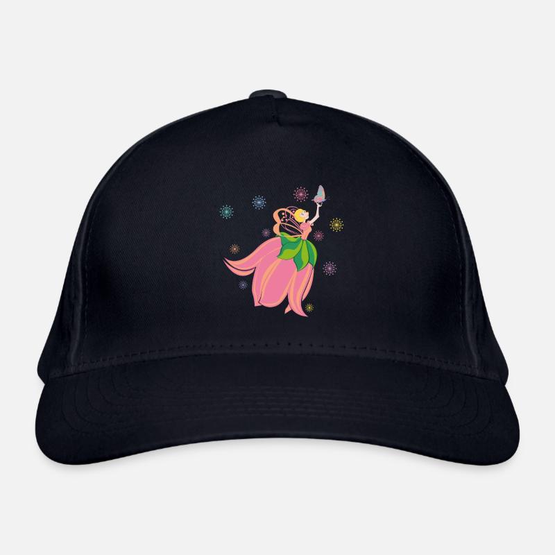 Fabelhafte Blumenfee mit Schmetterling Bio-Baseballkappe