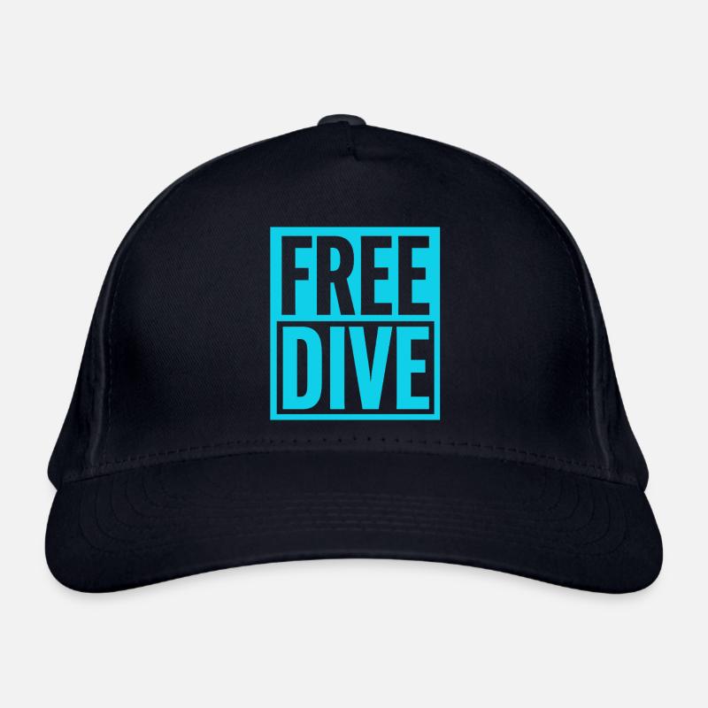 FREE DIVE Bold Typographic Vibrant Design Organic Baseball Cap