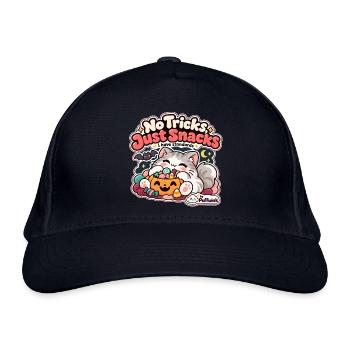 Halloween – Keine Tricks, nur Snacks – Gatto Goloso - Bio-Baseballkappe - Navy - Vorne