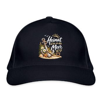 Heimat am Meer: Anker & Küste - Bio-Baseballkappe - Navy - Vorne
