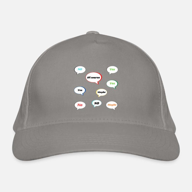Non Oui peut-être bien sûr Déclaration Réponses colorées Casquette classique bio