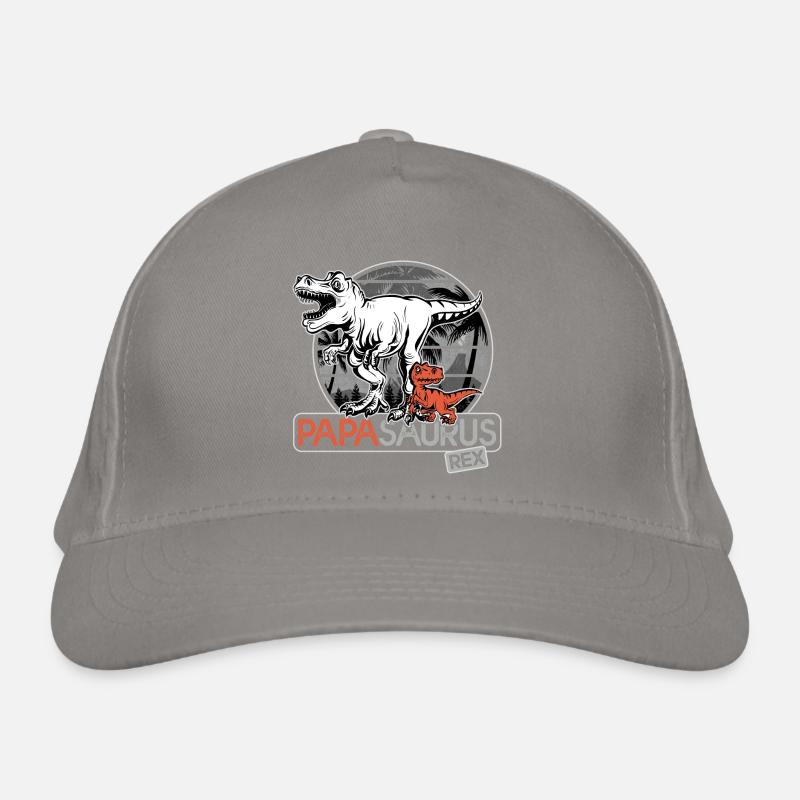 papasaurus rex Gift dad dinosaur Organic Baseball Cap