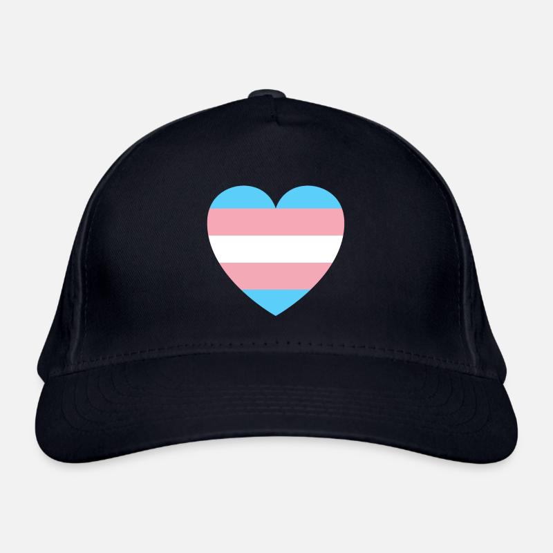 Trans Pride Flagge Herzform, Transgender Bio-Baseballkappe
