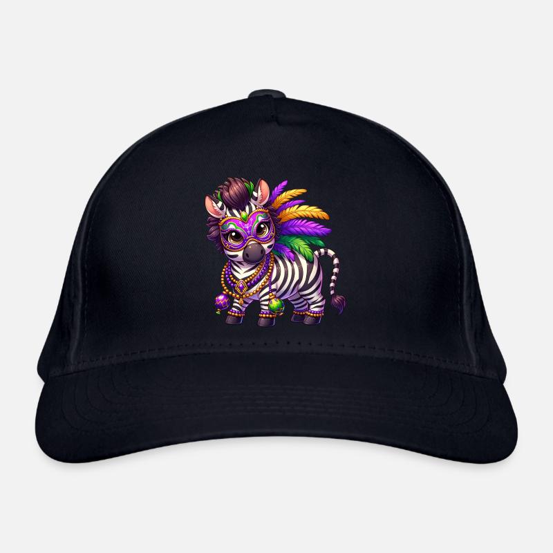 Mardi Gras Zebra Comic Cute Organic Baseball Cap