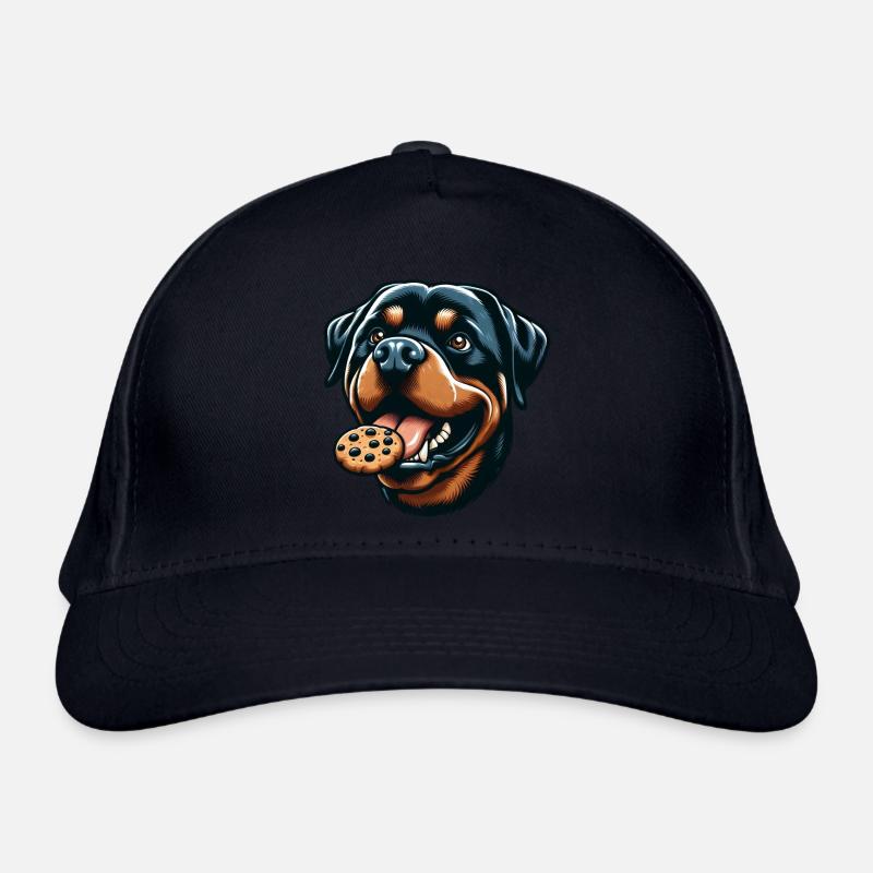 Rottweiler avec hamburger et biscuit Casquette classique bio