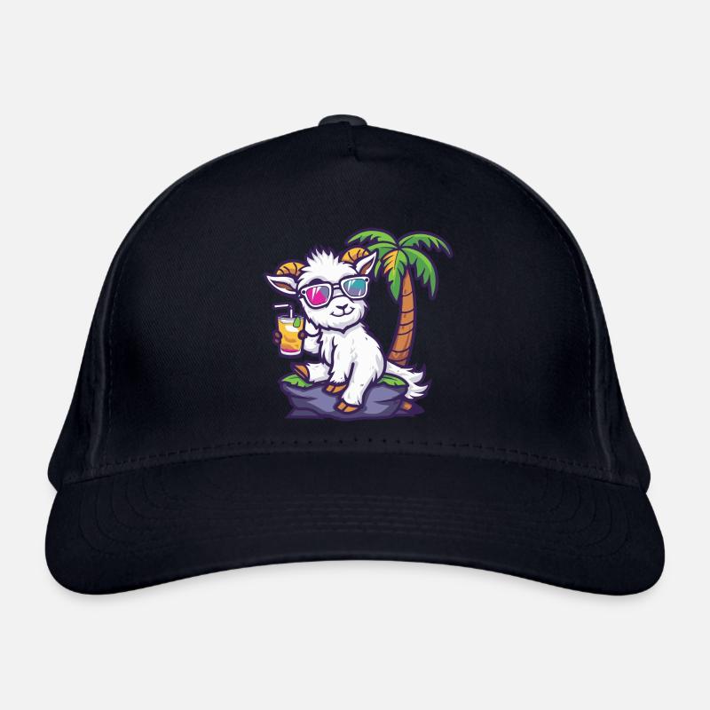 Mountain Goat Summer Beach Comic Organic Baseball Cap