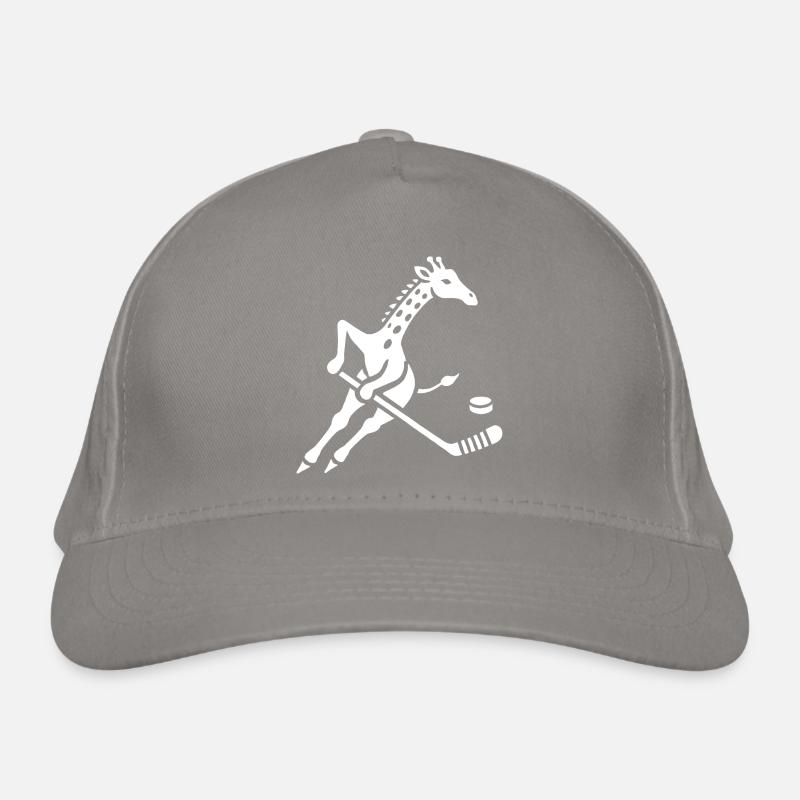 Giraffe Eishockeyspieler Silhouette Minimalistisch Bio-Baseballkappe