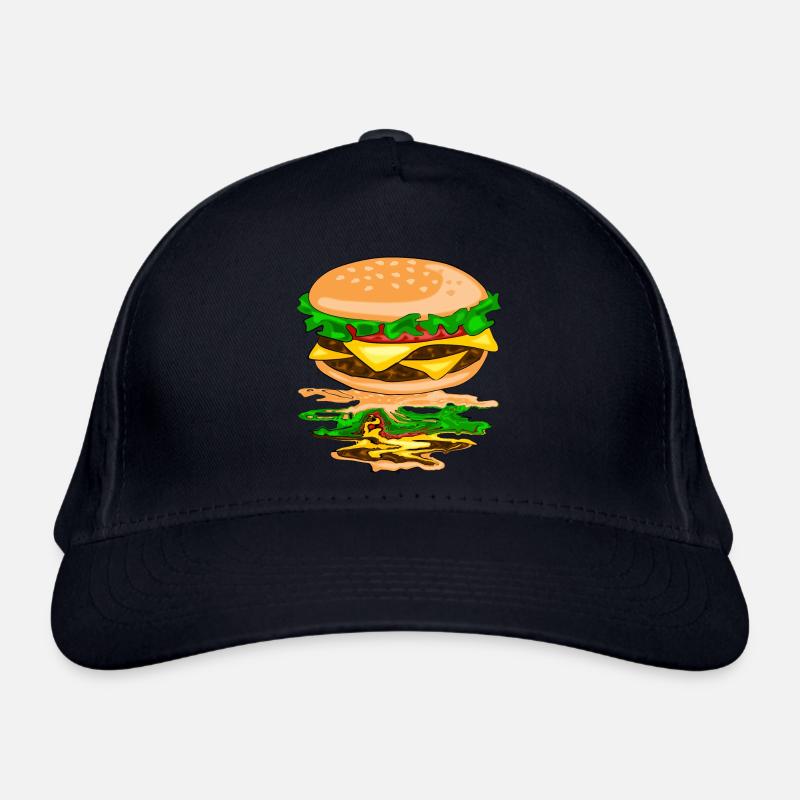 Hamburger mit einer Spiegelung Bio-Baseballkappe