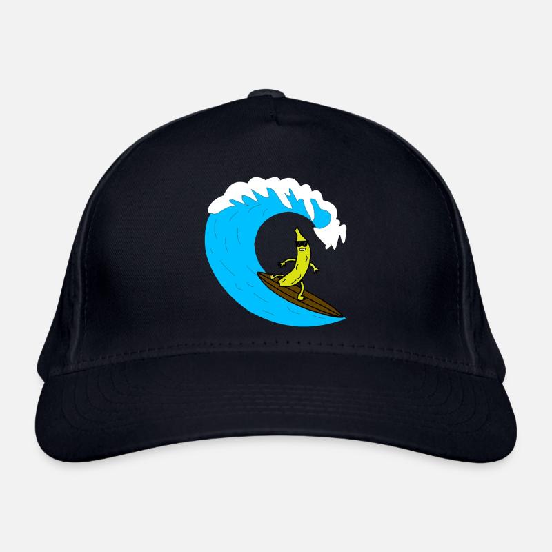 Banana surfer on wave Organic Baseball Cap