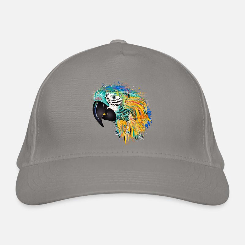 Perroquet coloré - Oeuvre d’art tropicale colorée Casquette classique bio