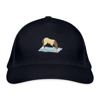 Yoga Pony - Chien à l’allure descendante - Casquette classique bio - marine - Devant