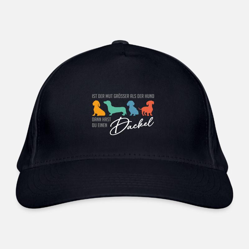 Dackel ist mutig, der Dackel hat ein großes Herz Bio-Baseballkappe