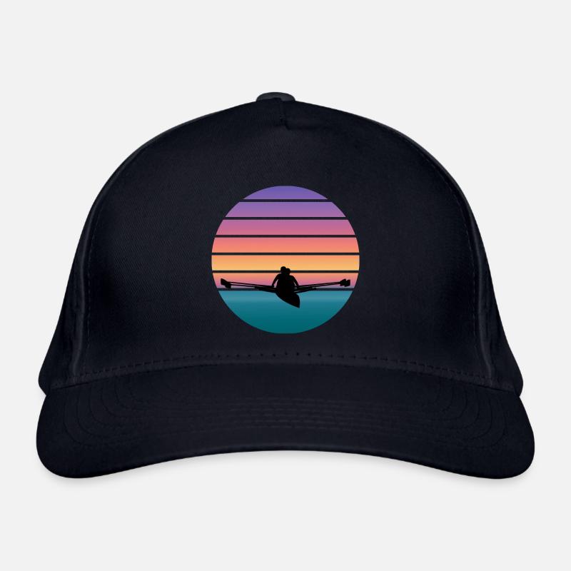 Rowing, rowers with water and sunset Organic Baseball Cap