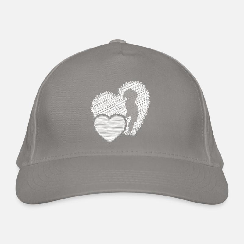 Papagei mit Herz Tierliebe Ara Bio-Baseballkappe