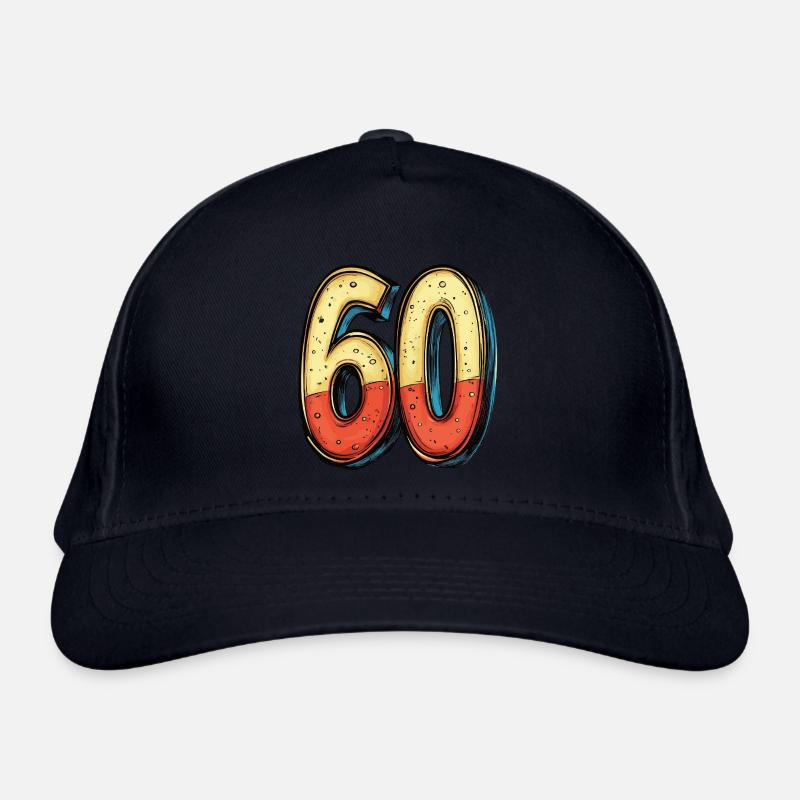 60 Number Colorful Organic Baseball Cap
