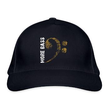 Plus de basses s’il vous plaît, grosse clé de fa - Casquette classique bio - marine - Devant
