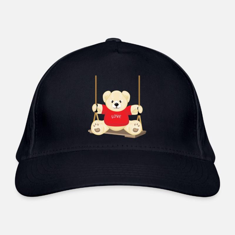Teddy bear on the swing - Bio-Baseballkappe - Navy