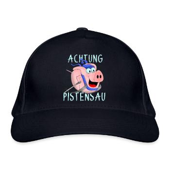 Achtung Pistensau - Bio-Baseballkappe - Navy - Vorne
