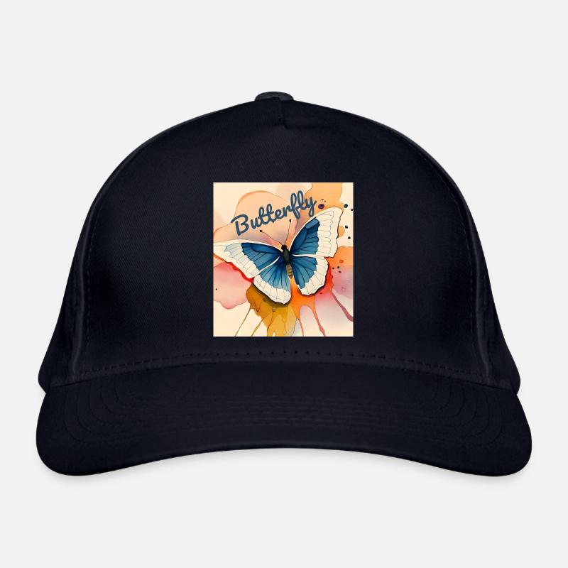 Schmetterlinge Muster - Bio-Baseballkappe - Navy
