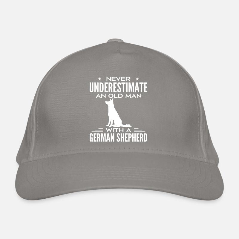 Never Underestimate Old Man With A German Shepherd Organic Baseball Cap