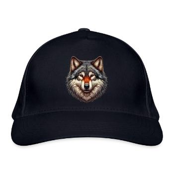 Wolf - Bio-Baseballkappe - Navy - Vorne