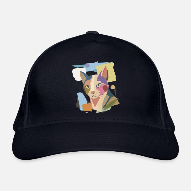 Chat abstrait dans le design moderne de bloc de couleur Casquette classique bio