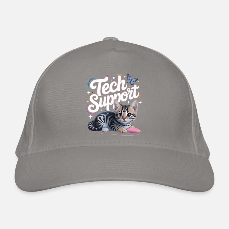 Support technique amusant, chat mignon, informatique ironique Casquette classique bio