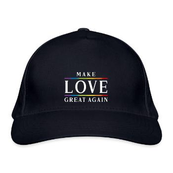 LGBTQ+ Make Love Great Again Pride Month Statement - Bio-Baseballkappe - Navy - Vorne