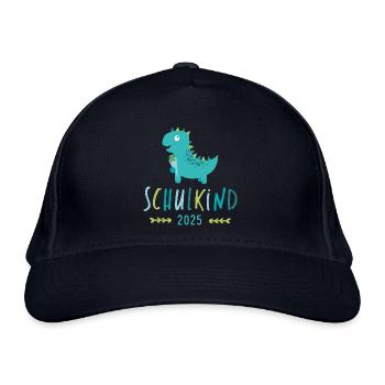 Schulkind 2025 Dino - Bio-Baseballkappe - Navy - Vorne