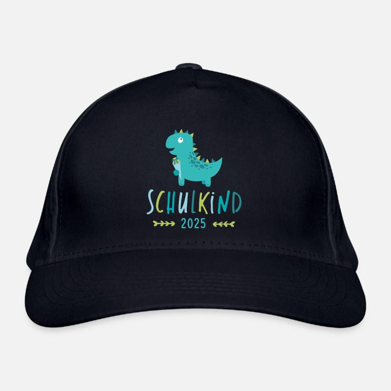 Schulkind 2025 Dino - Bio-Baseballkappe - Navy