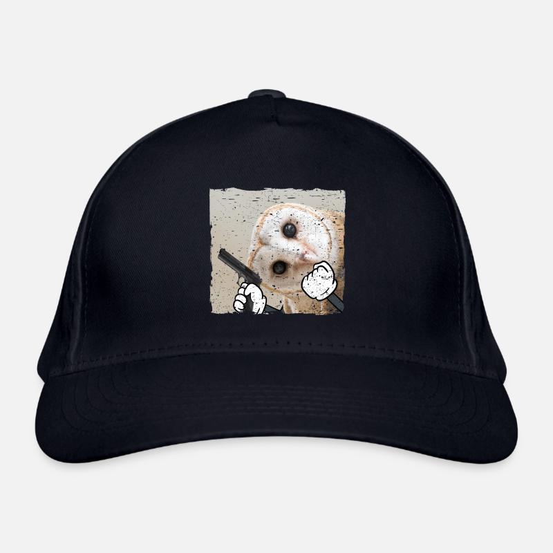 Eule bewaffnet Birds Vogel Gangster Bio-Baseballkappe