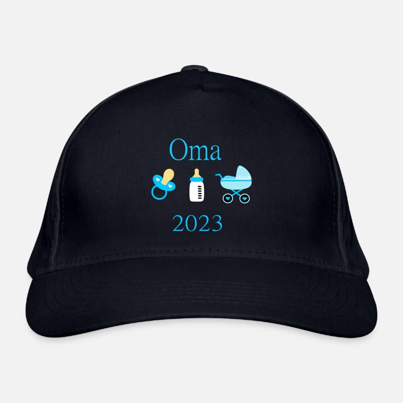 Oma 2023 Geburt Junge Vorlage Bio-Baseballkappe