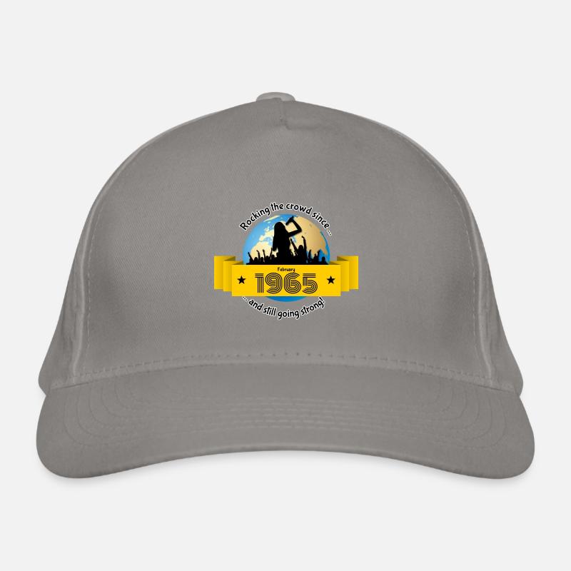 60. Geburtstag Rocking the crowd since 02/1965 Bio-Baseballkappe