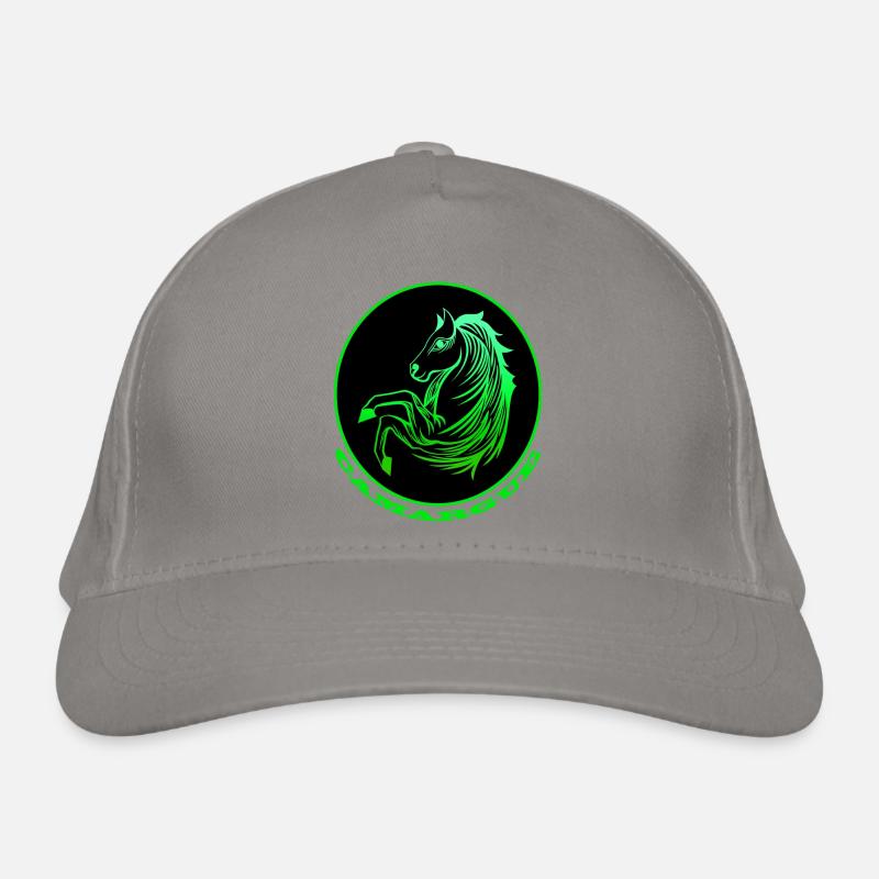 Cheval de Camargue vert fluo Casquette classique bio