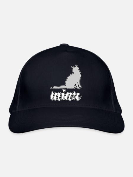 Katze miau - Bio-Baseballkappe - Navy