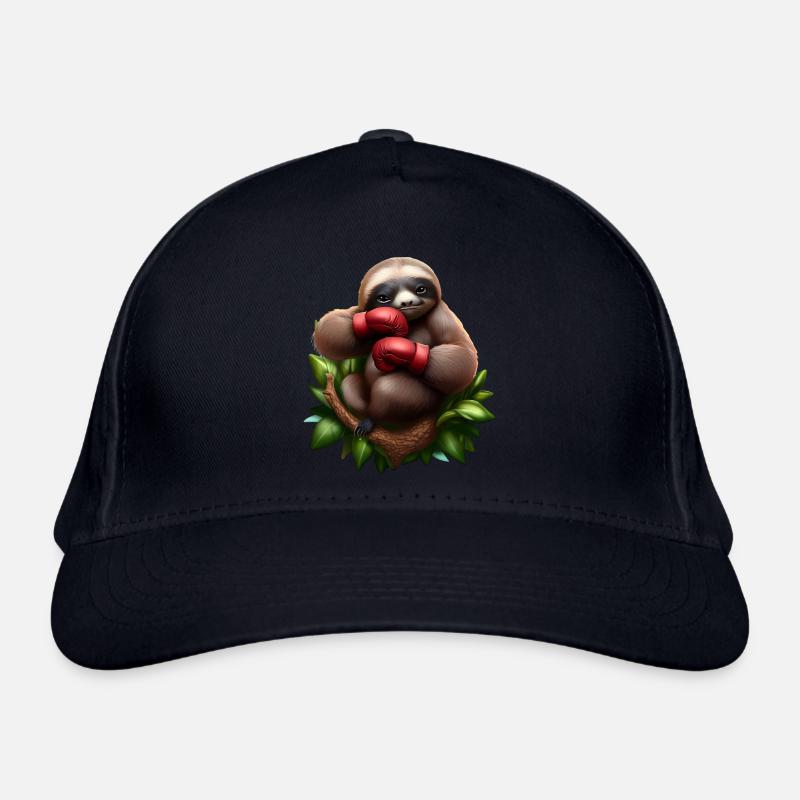 Boxendes Faultier auf Baum Bio-Baseballkappe