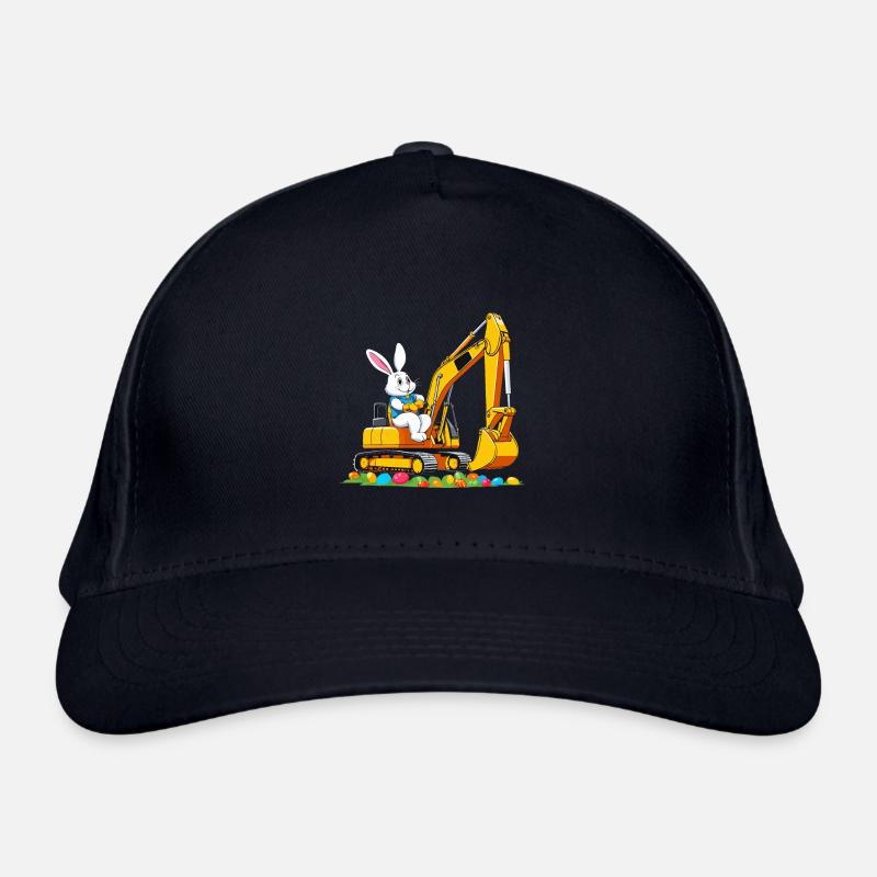 Osterhase Baggerfahrer Ostereier Lustiges Bio-Baseballkappe