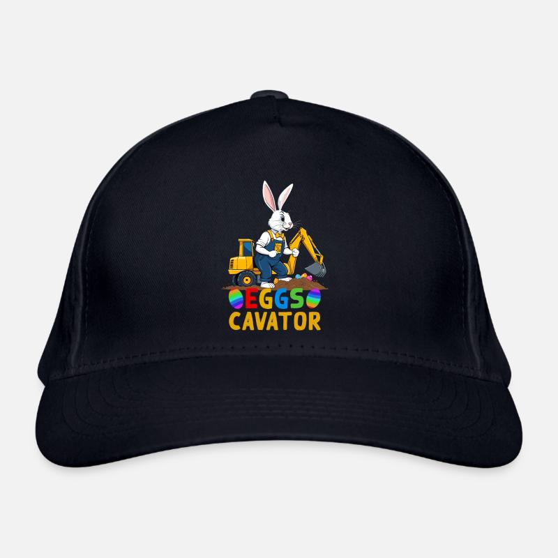 Lustiger Ostern Spruch Osterhase Baggerfahrer Bio-Baseballkappe