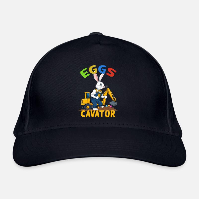 Funny Easter Saying Easter Bunny Excavator Driver Organic Baseball Cap