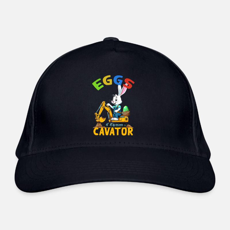 Lustiger Ostern Spruch Osterhase Baggerfahrer Bio-Baseballkappe