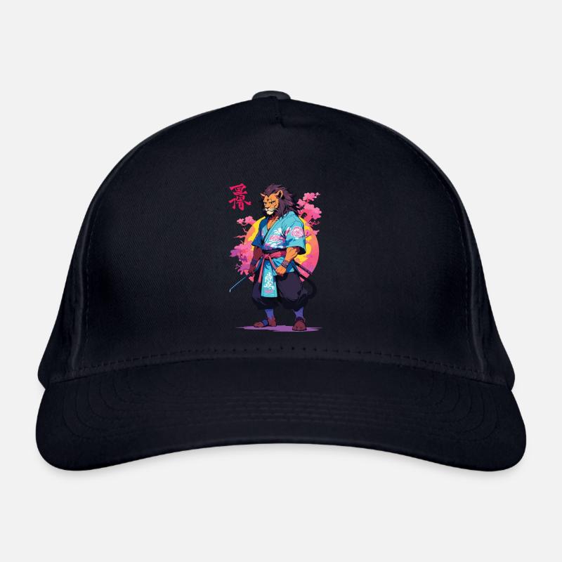 Conception esthétique Samurai Cat Vaporwave Casquette classique bio