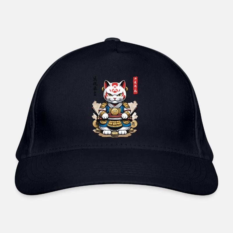 Samurai Katze in Ästhetischem Japan Style Bio-Baseballkappe