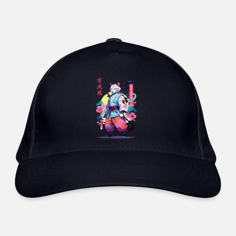 Chat samouraï Vaporwave Esthétique Casquette classique bio