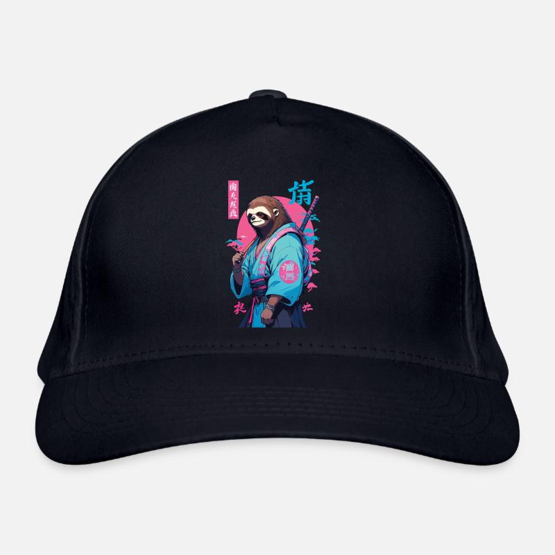 Samurai Faultier Aesthetic Vaporwave Stil Bio-Baseballkappe