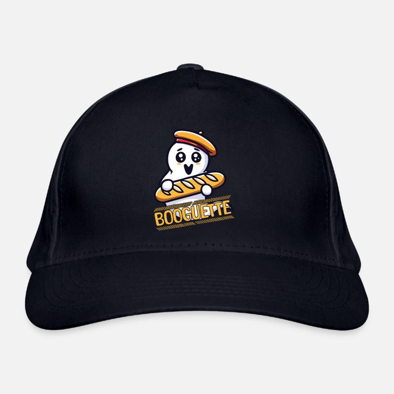 Gespenst Mit Baguette Booguette Spaß Bio-Baseballkappe